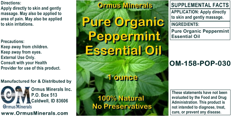 Pure Organic Peppermint Essential Oil